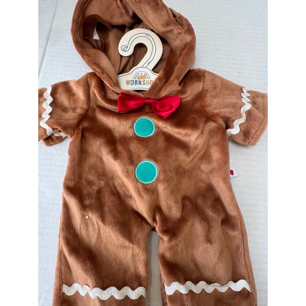 NWT Build-A-Bear Outfit Gingerbread Man Costume Christmas Holiday Bear